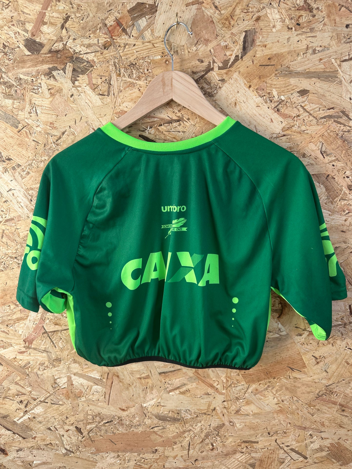 Super cropped up-cycled football shirt M (10-12)