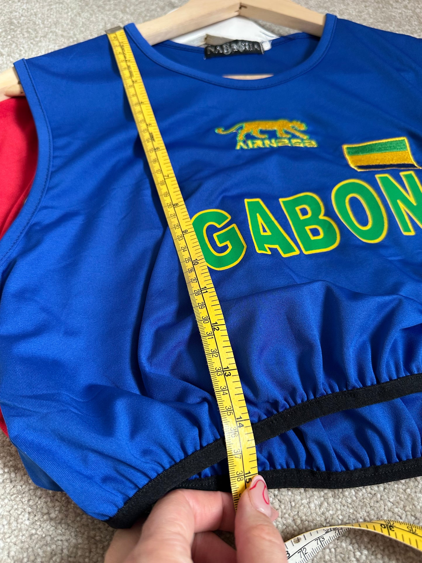 Super Cropped up-cycled football shirt S (6-8)