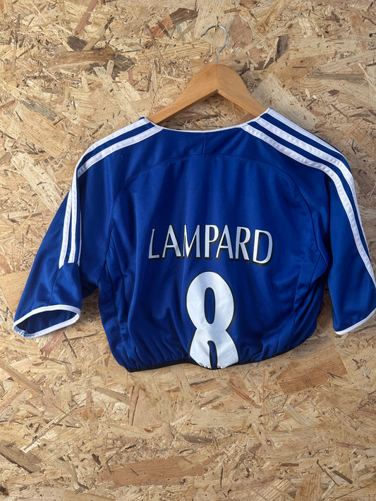 Super cropped up-cycled football shirt M (10-12)