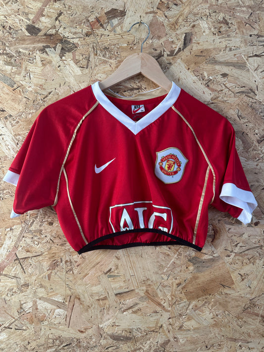 Super Cropped up-cycled football shirt S (6-8)