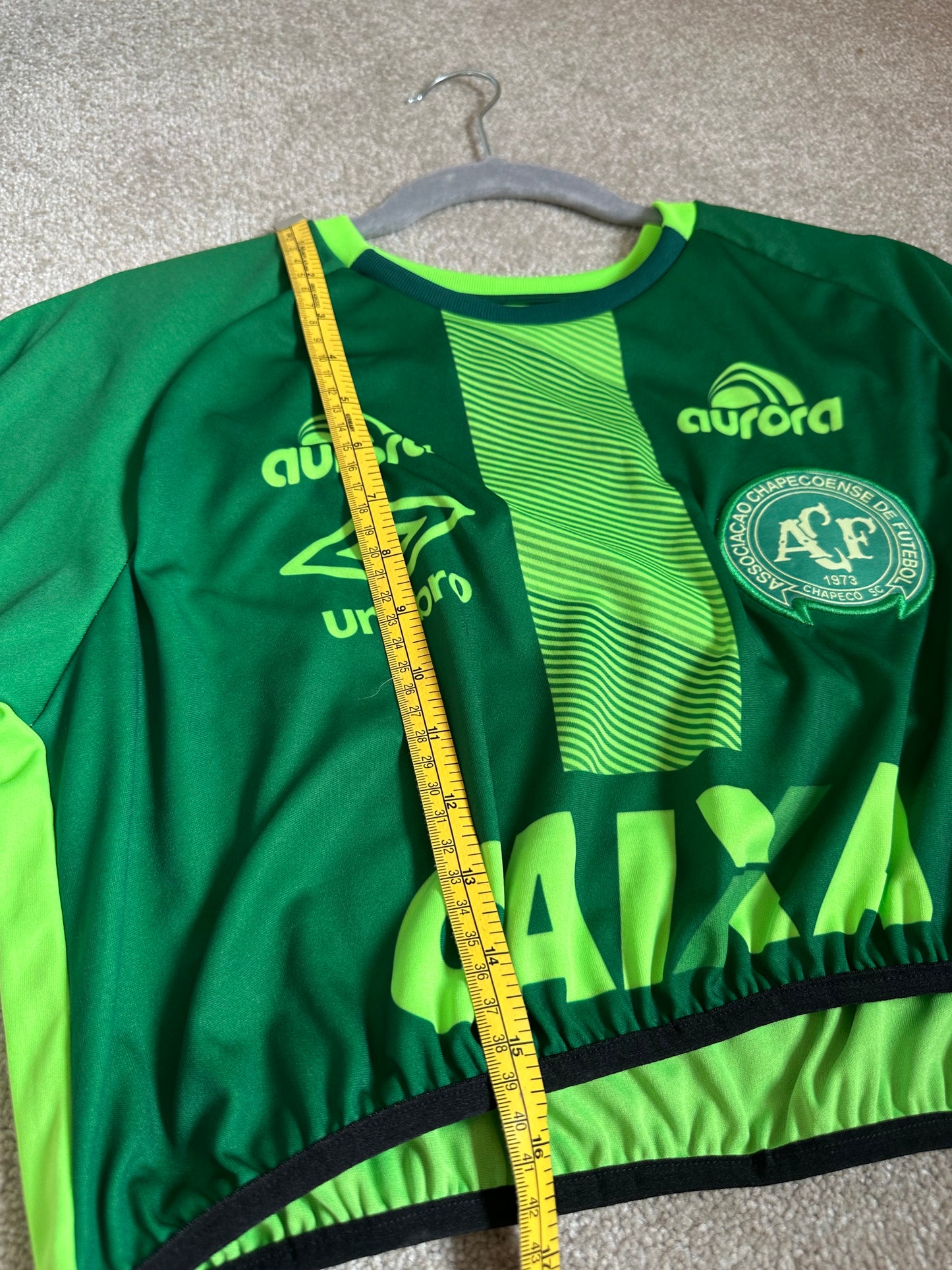 Super cropped up-cycled football shirt M (10-12)