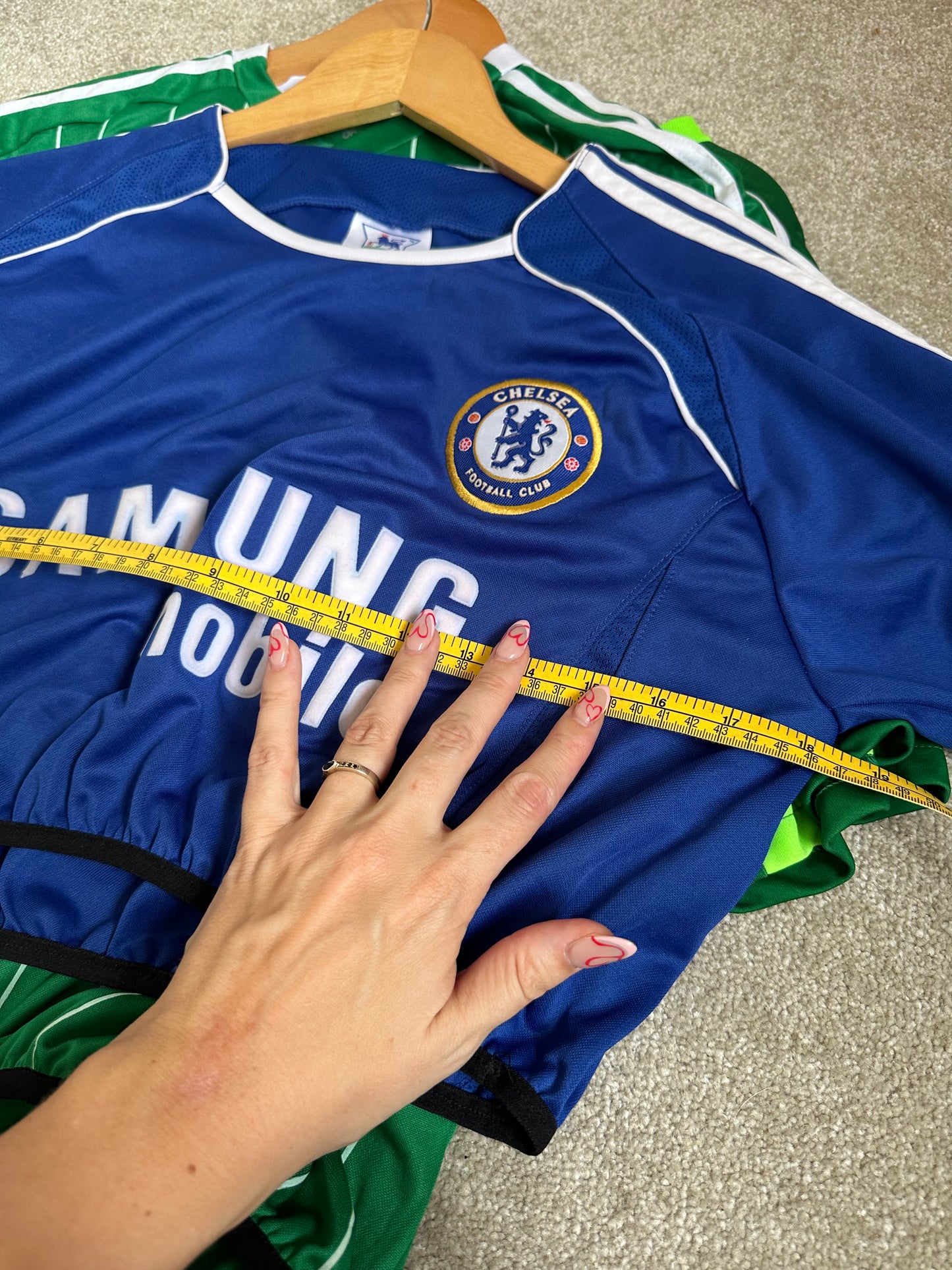Super cropped up-cycled football shirt M (10-12)