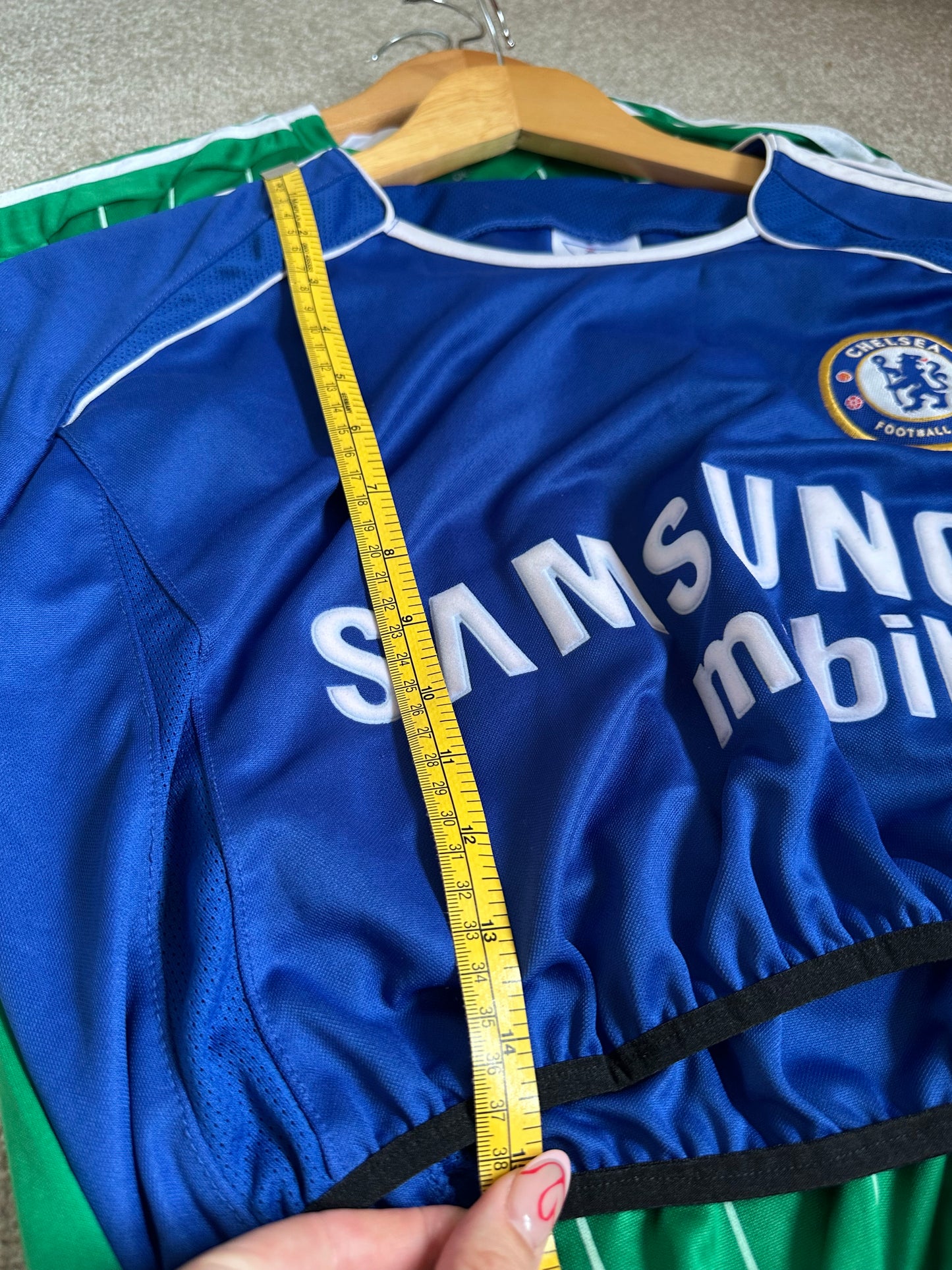 Super cropped up-cycled football shirt M (10-12)