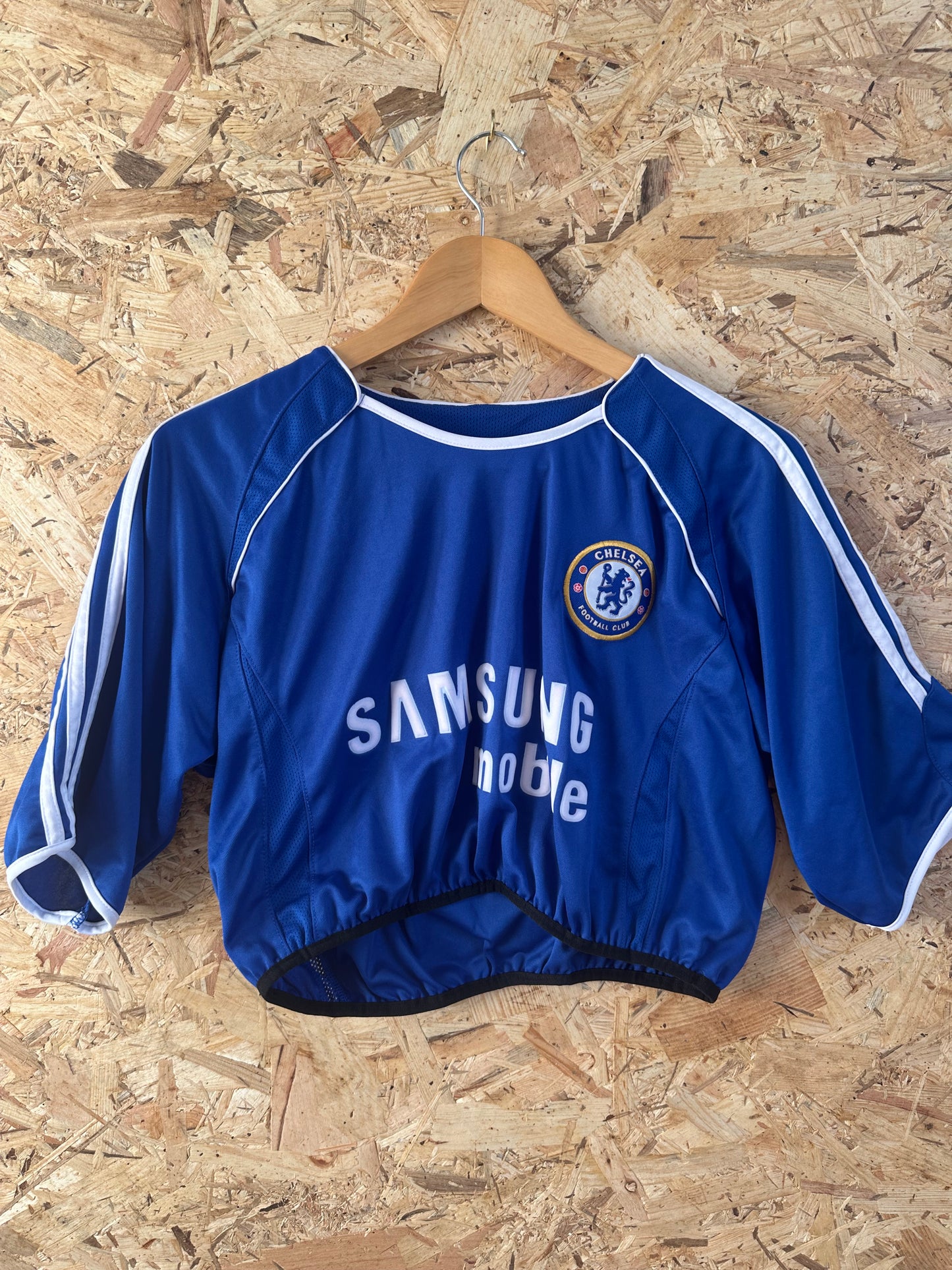 Super cropped up-cycled football shirt M (10-12)