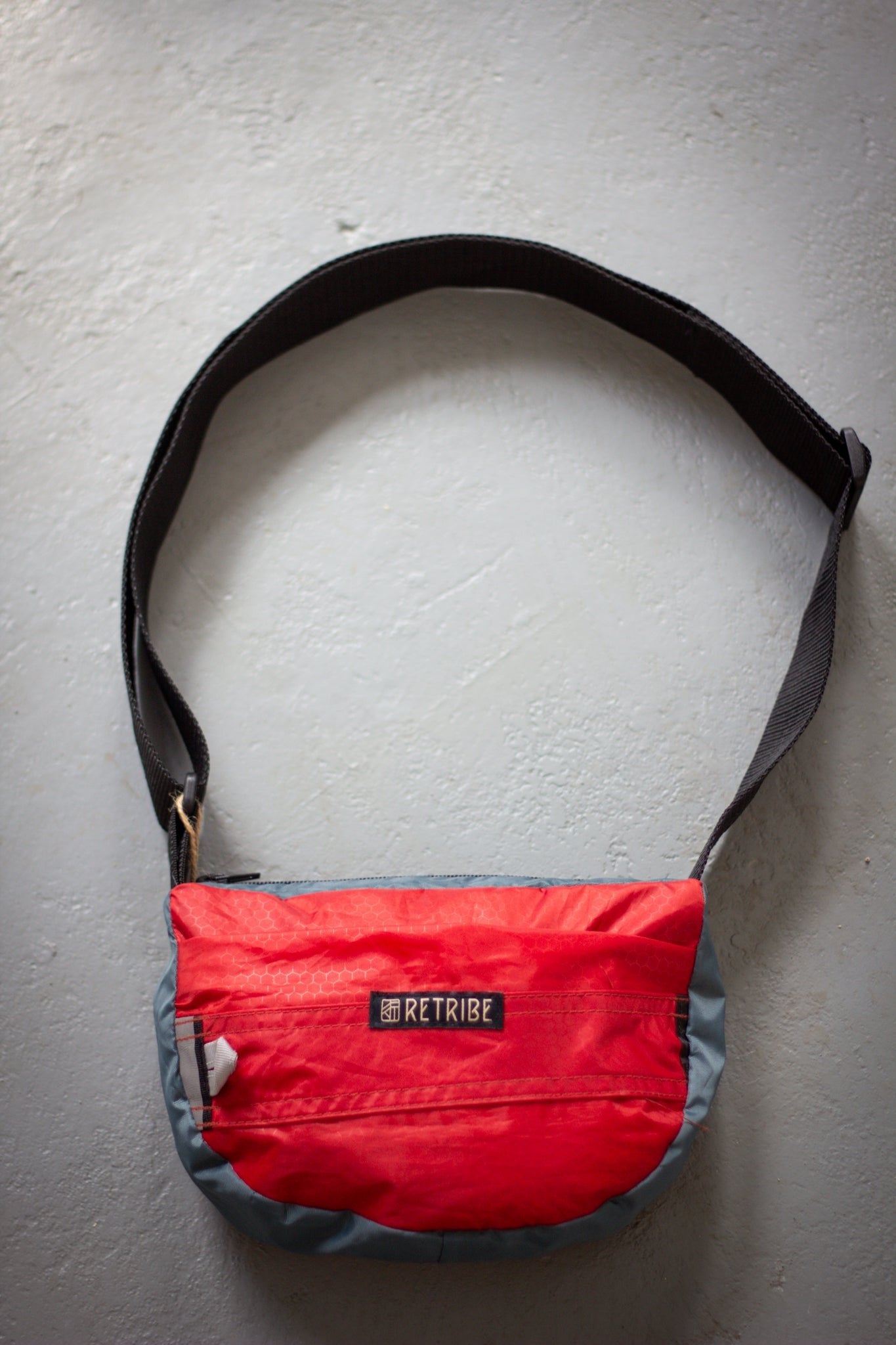 Circular Sling Bag - Red & Grey