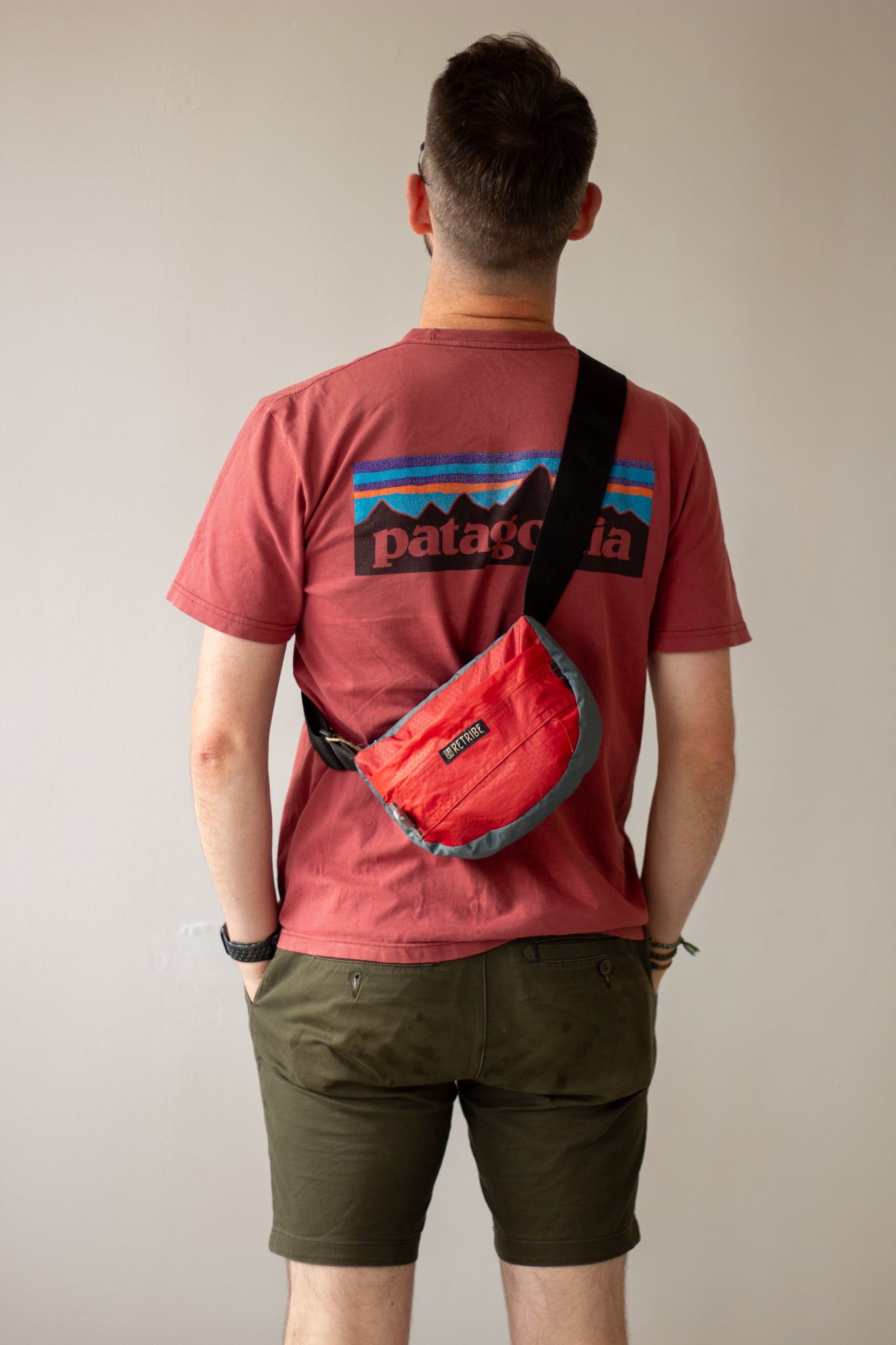 Circular Sling Bag - Red & Grey