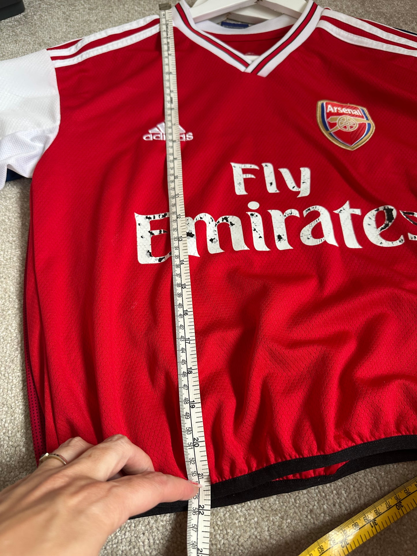 Cropped up-cycled football shirt L (14)