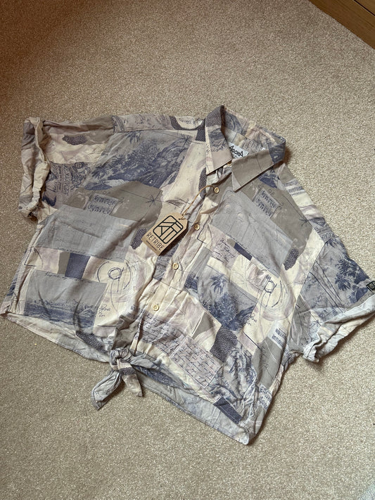 Vintage upcycled cropped shirt M/L