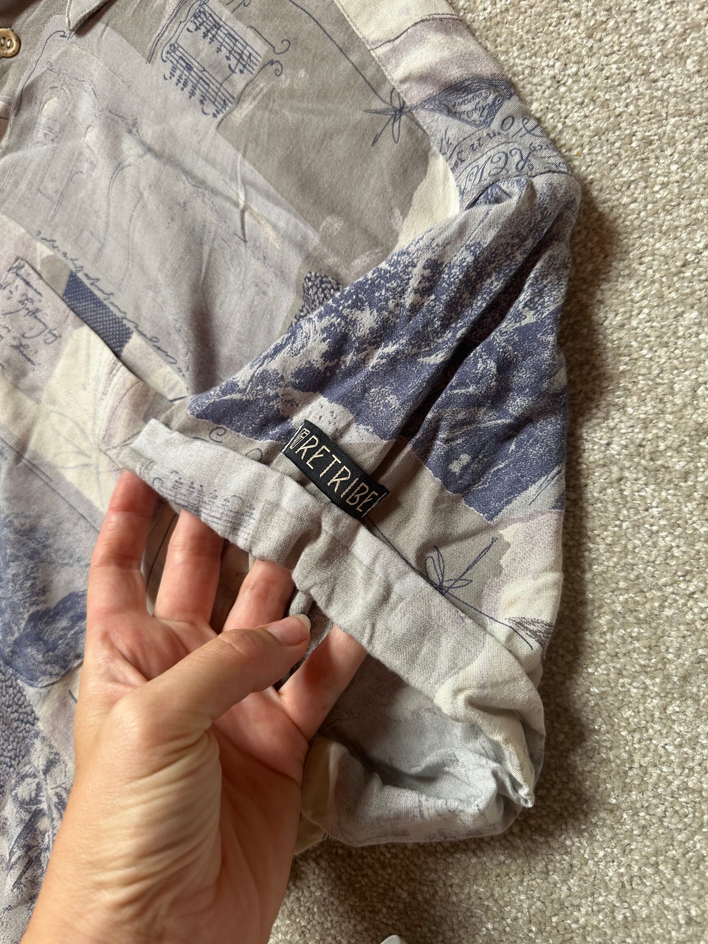 Vintage upcycled cropped shirt M/L