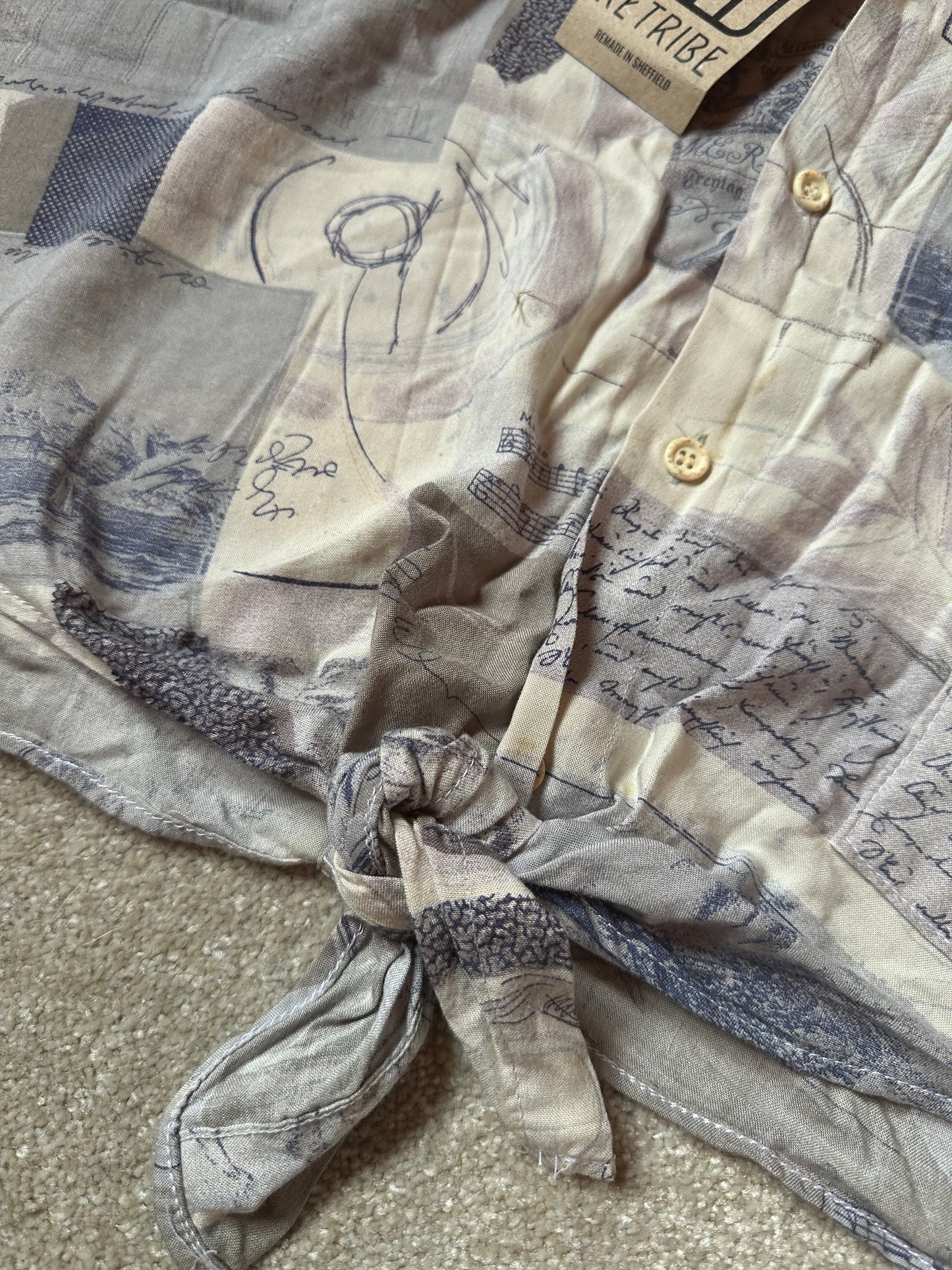 Vintage upcycled cropped shirt M/L