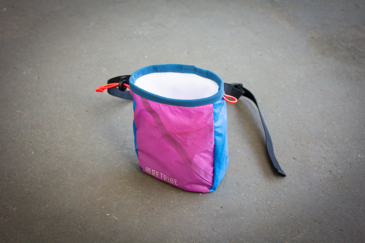 Circular Upcycled Chalk Bag small- Purple & Teal